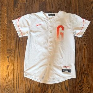 Nike Kids White & Orange Baseball Jersey - Giants 'G'